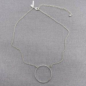 Lele Sadoughi Circle Necklace Silver Plated